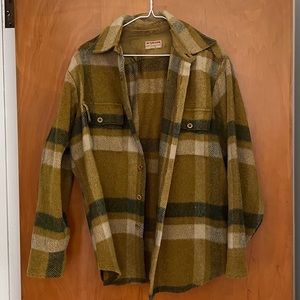 Vintage wool shacket- mustard plaid perfect for fall